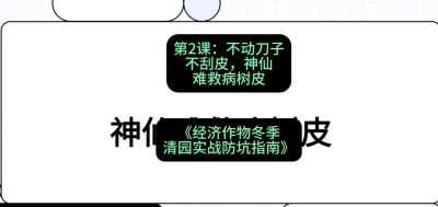 第2节：【物理手段】不动刀子不刮皮，神仙难救病树皮，课程：《经济作物冬季清园&middot;实战防坑指南》#识农AI