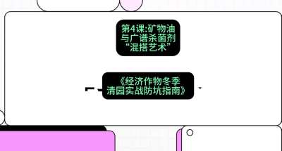 第4节：【替代方案】矿物油与广谱杀菌剂的&ldquo;混搭艺术&rdquo;，课程：《经济作物冬季清园&middot;实战防坑指南》#识农AI